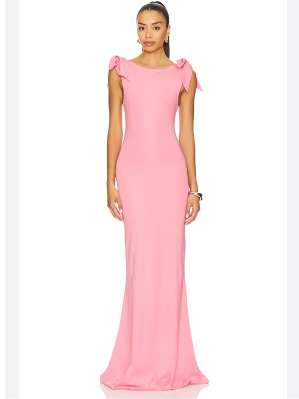 OW Collection x Revolve Cornelia Bow Shoulder Maxi Dress in Pink size medium
